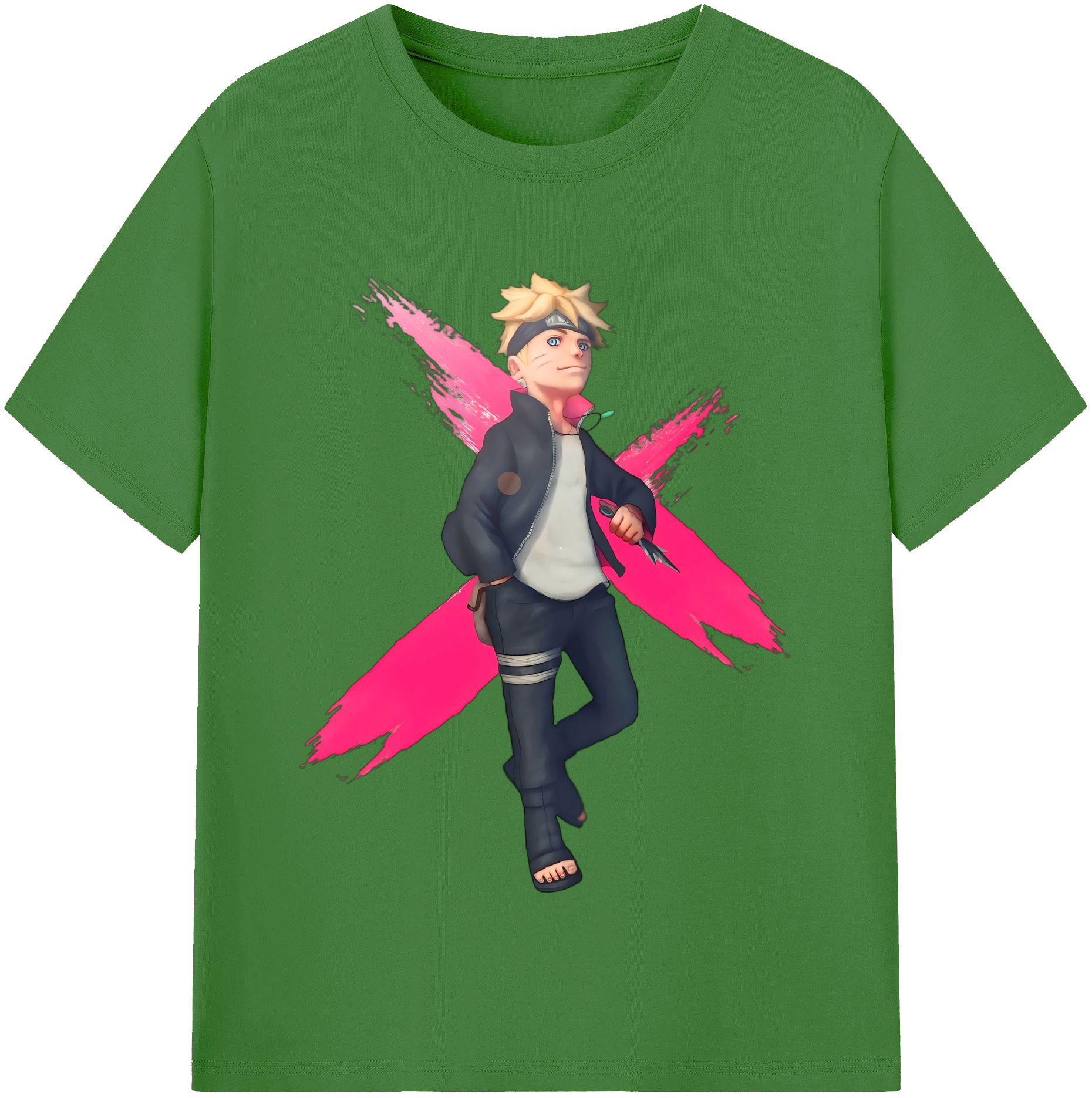 （画像用） NARUTO -ナルト- うずまき ボルト Uzumaki Boruto レディースカジュアルプリントTシャツ（綿100％）